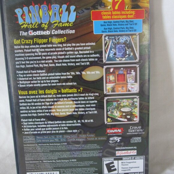 Playstation 2 / PS2 Video Game: Pinball Hall of Fame- Gottlieb Collection {Blue) - Picture 4 of 4